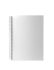 Blank white spiral-bound notebook