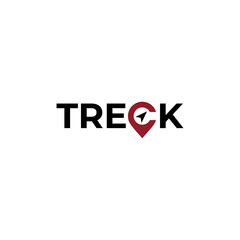 A creative logotype featuring bold black text with a stylized red map pin icon replacing a letter, symbolizing navigation, location, and exploration.