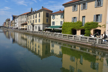 The Navigli are a system of navigable canals in Milan and a characteristic area of the city, like the Darsena and recreational activities such as aperitifs and markets.