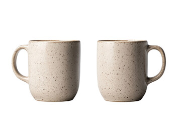 Ceramic Mugs: An artistic studio shot captures the elegance and simplicity of two ceramic mugs, showcasing their minimalist design.