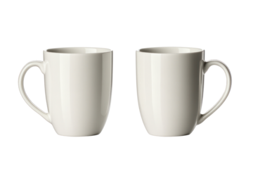 Serene Ceramic Cups: A pair of pristine ceramic cups, objects of minimalist elegance, offering a canvas for morning rituals or afternoon respites. Capture the simplicity and potential