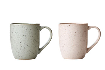 Ceramic Mug Duo: Two simple ceramic mugs, presented as a perfect pairing to elevate your morning coffee or cozy evening tea