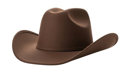 A classic brown cowboy hat isolated on white background, perfect for western wear and outdoor adventures