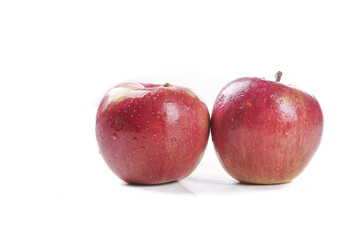 Fresh Red Fuji Apples on White Background - Healthy Fruit Photography