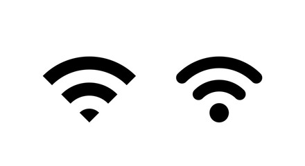 Wifi network icon isolated on white background. Wireless internet connection symbol
