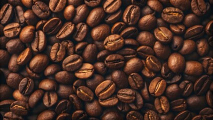 Naklejka premium Roasted Coffee Beans Macro