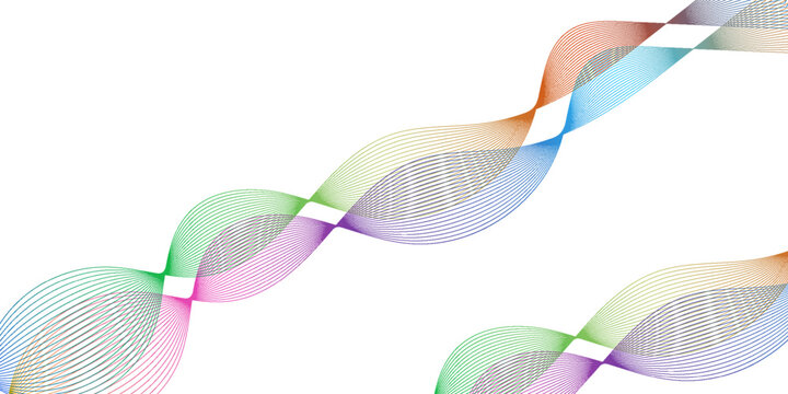 Abstract backdrop with smoth wave gradient lines on white background. Modern technology background. Vector illustration.