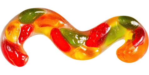 Jelly candies in a curved shape