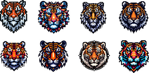 Tiger face logo set in bold graphic illustration style.