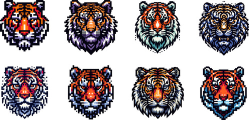 Vector tiger logo bundle for wildlife and nature branding.