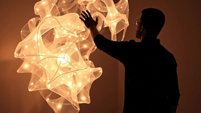 man with gift bluestar field