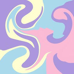 A pastel swirl pattern with soft shades of purple, blue, yellow, and pink, creating an abstract and dreamy liquid background