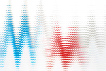 Naklejka premium Illustration of abstract blue and red wave isolated on white background design element