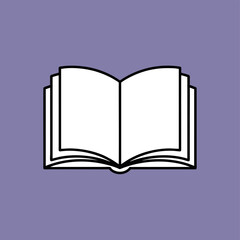 Simple vector of an open book, line art