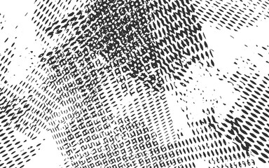 Abstract dots background. Monochrome grunge texture. Pop Art comic pattern.Glitch distorted grungy isolated layers 