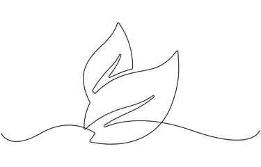 Continuous one line drawing of growing plant.