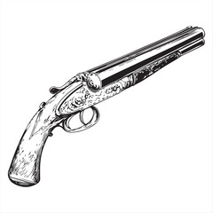 Double-Barreled Shotgun Illustration