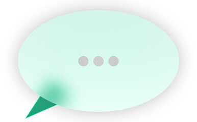 Mint Chat Bubble with Ellipsis Vector Design for Communication Concepts