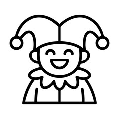 character emotion jester joy vector on white background Vector icon character with emotion