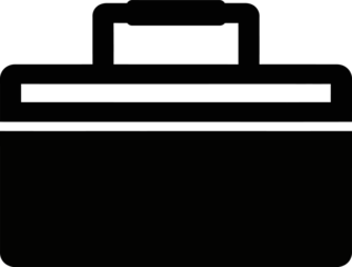 Black toolbox sits closed on white surface, suggesting readiness for work, repairs, or storage of essential equipment and tools for various tasks.