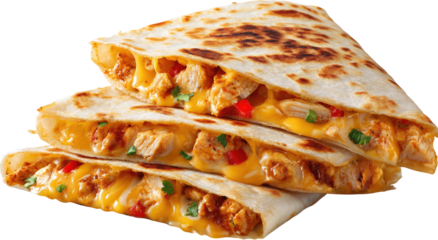 Stacked quesadillas with chicken and cheese