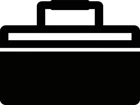 Black toolbox sits closed on white surface, suggesting readiness for work, repairs, or storage of essential equipment and tools for various tasks.