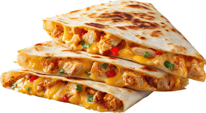 Stacked quesadillas with chicken and cheese - Powered by Adobe
