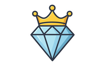 Diamond Crown Luxury Jewelry Logo. Royal Gemstone Badge. Premium Crystal Emblem. Elegant Jewel Icon for Boutique, Jewelry Store, Wealth, Prestige, Exclusive Brand, High-End Luxury Vector Illustration