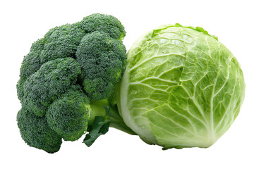 Fresh broccoli and cabbage, close-up