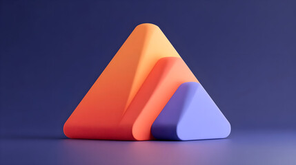 Abstract Geometric Shapes: Orange, Purple, and Blue Triangles