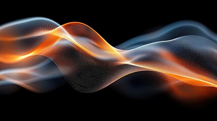 Obraz premium Abstract glowing wave patterns on black background