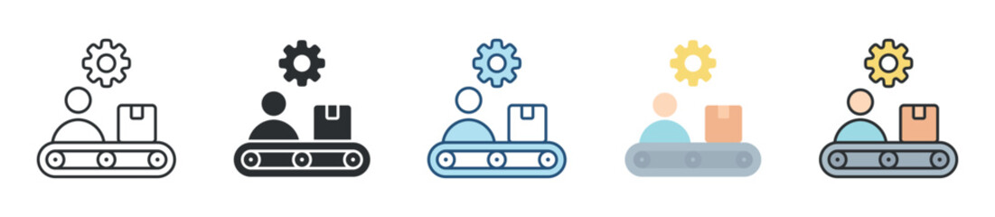 Production Icon Set Multiple Style Collection