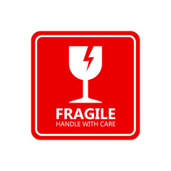 Fragile logo handle care icon template