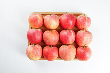 Fresh Red Gala Apples from Xinjiang Aksu in Wooden Crate - Premium Fuji Fruit Display