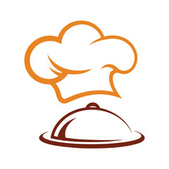 Chef Hat and Cloche Logo: Culinary Icon