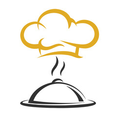 Chef Hat and Cloche with Steam Icon