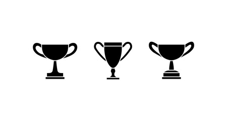 Minimalist trophy silhouette designs showcasing classic victory themes