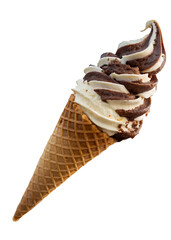 chocolate ice cream cone png on transparent background