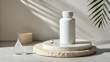 plastic medicine white bottle Mockup
