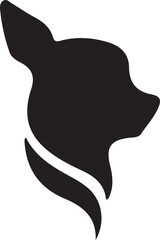 Chihuahua Silhouette: A sleek, minimalist silhouette of a Chihuahua's head, exuding elegance and charm. Perfect for any canine-themed design.