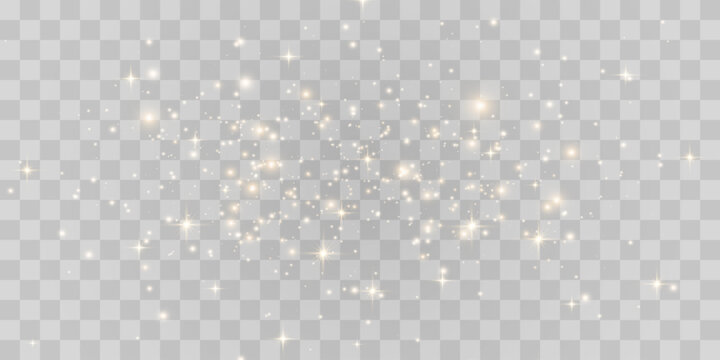 Magical light dust with a soft glow. Floating particles of light. Christmas light effect with sparkling fairy dust shining on a transparent background. Vector png