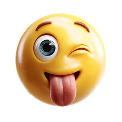 Fototapeta premium A vibrant yellow 3D smiley face icon radiates with a cheerful expression, symbolizing happiness and fun