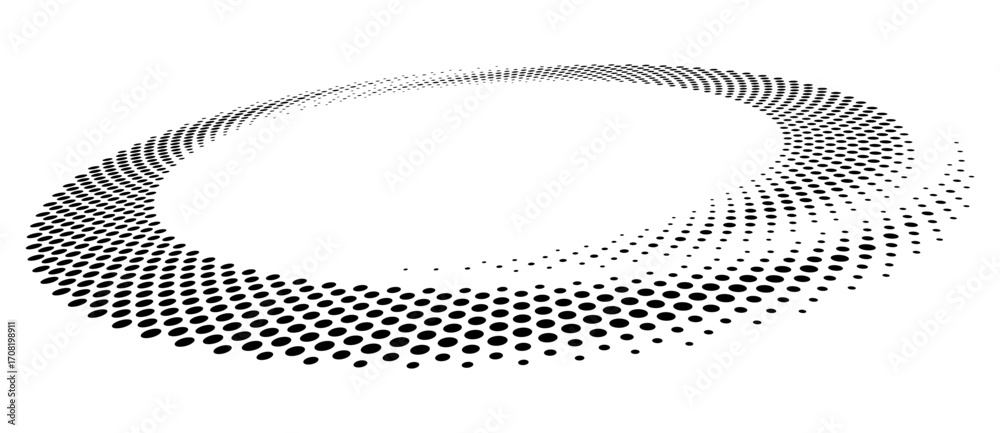 Wall mural abstract dotted vector background. halftone effect. circle dotted background or icon. spiral with pe