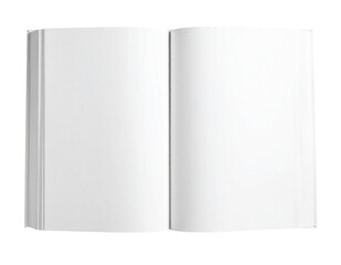 Fototapeta premium 3D Open Book with Blank White Pages, Isolated on Transparent Background PNG