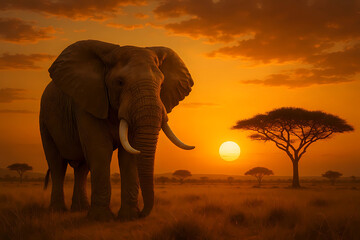 Obraz premium Tranquil Moment: Solitary African