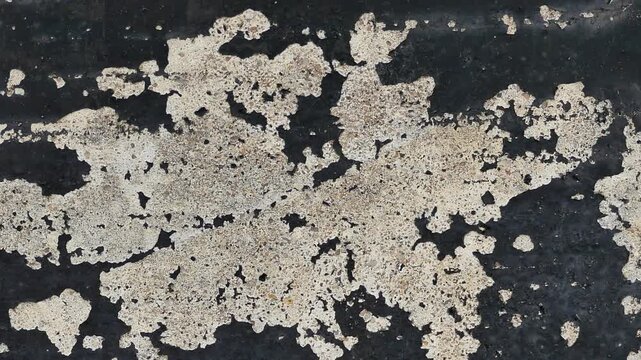 Old, peeling, dirty cement walls.