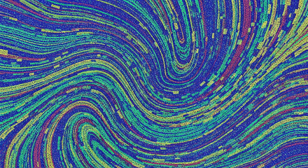 Ultra HD Abstract Background with Dynamic Flow Lines and Dotwork Stippled Glitch Art Grain