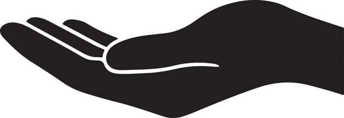 Helping hand offering support silhouette