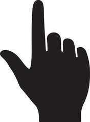 One finger pointing up hand silhouette