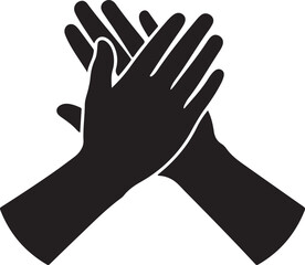 Clapping hands applause silhouette